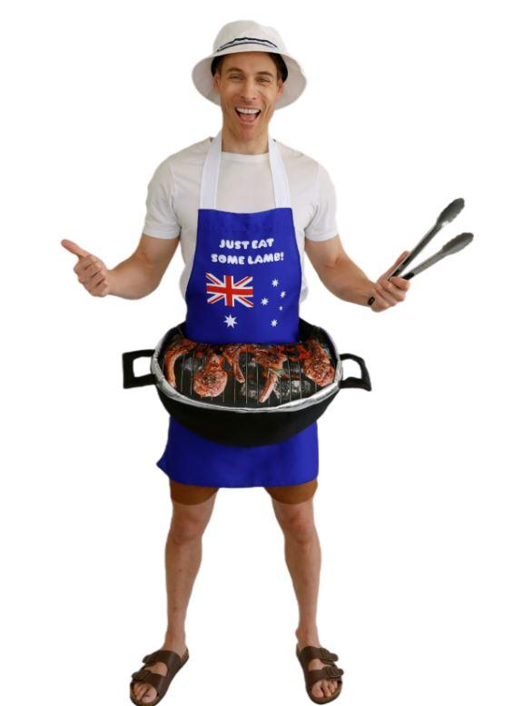 Costume Adult Aussie BBQ and Apron Novelty Funny One Size