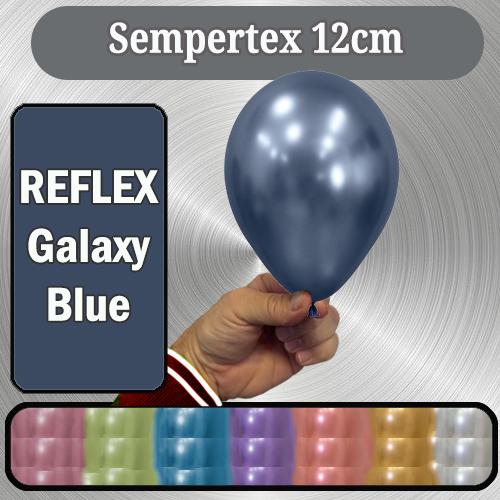 Latex Balloon 12cm Reflex Galaxy Blue Sempertex Pk 50