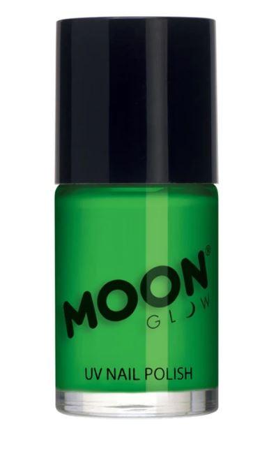 Neon UV Nail Polish Green 14mL Moon Glow Cosmetics (1980s)
