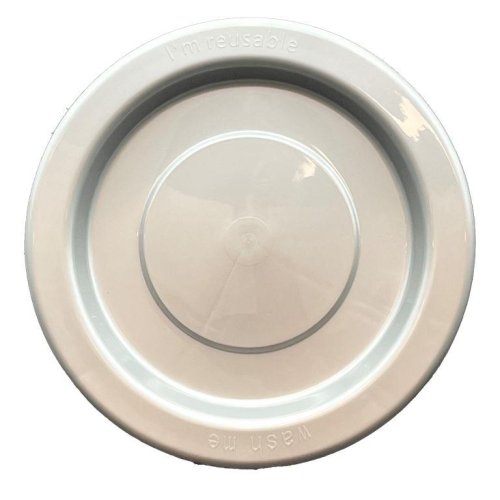 Plates 180mm Silver Plastic Lunch Size Reusalbe Pk/20