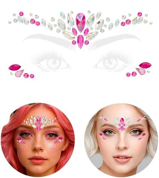 Face Jewels Pink & Diamonds Princess/Fairy Adhesive Costume Accessory