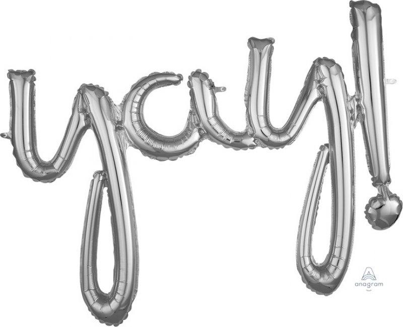 Balloon Foil Shape Yay! Silver