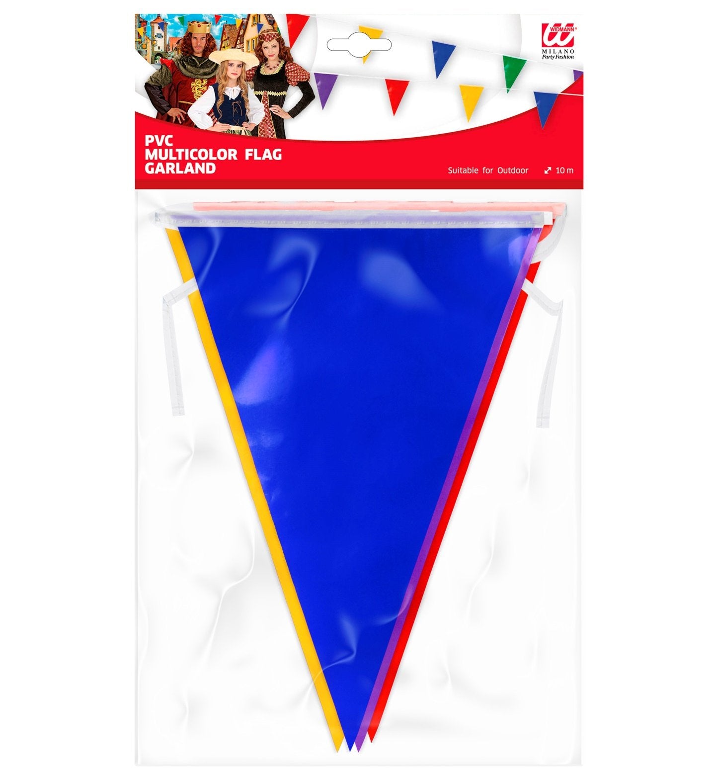 Bunting Flag Garland Multicoloured 20 Flags 10m Long PVC