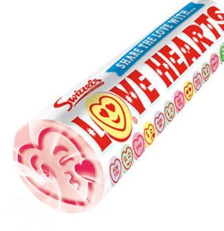 Confectionary Lollies Swizzels Giant Love Hearts Roll 39g