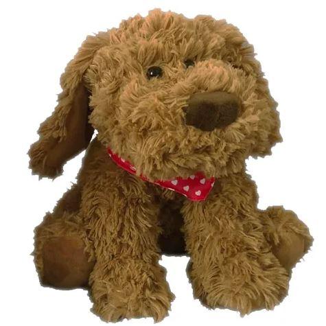 Soft Toy Dog Max Brown with Head Scarf 23cm