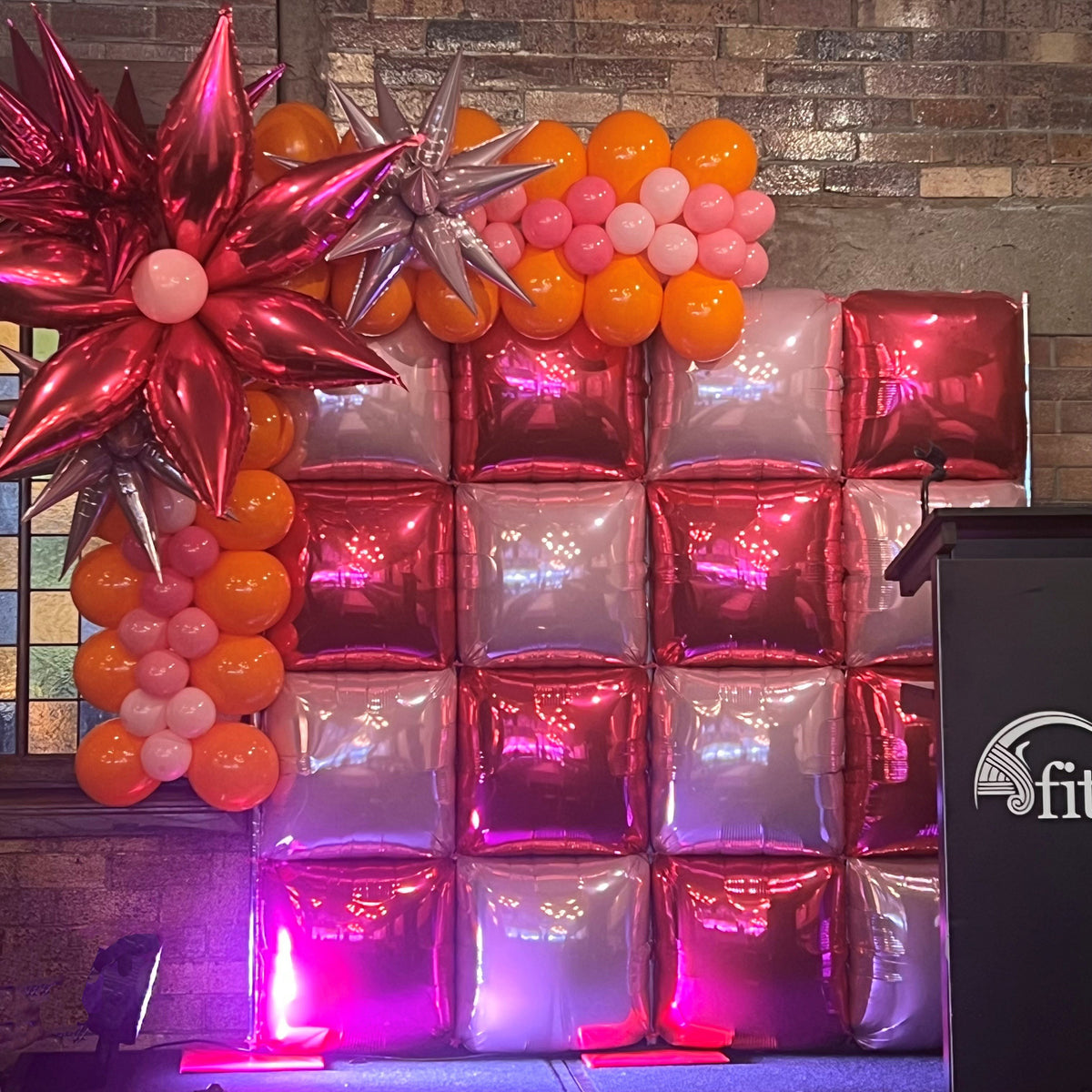 Balloon Wall Panel Backdrop 1.8m x 1.8m & Elegant Organic Balloons