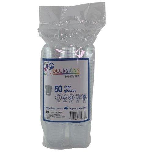 Drinkware/Catering Shot Glasses Clear Plastic 30ml Pk/50