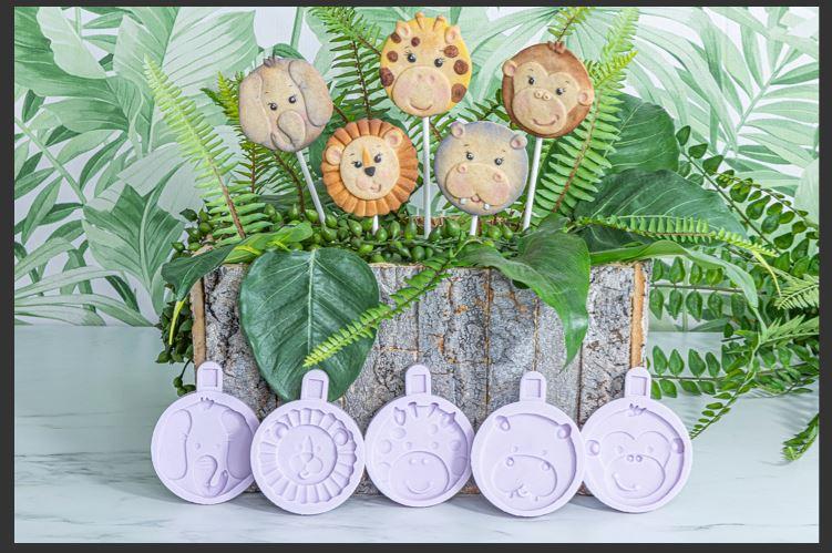 Mould Safari Animal Faces Full Set 5 Karen Favies- Last Chance