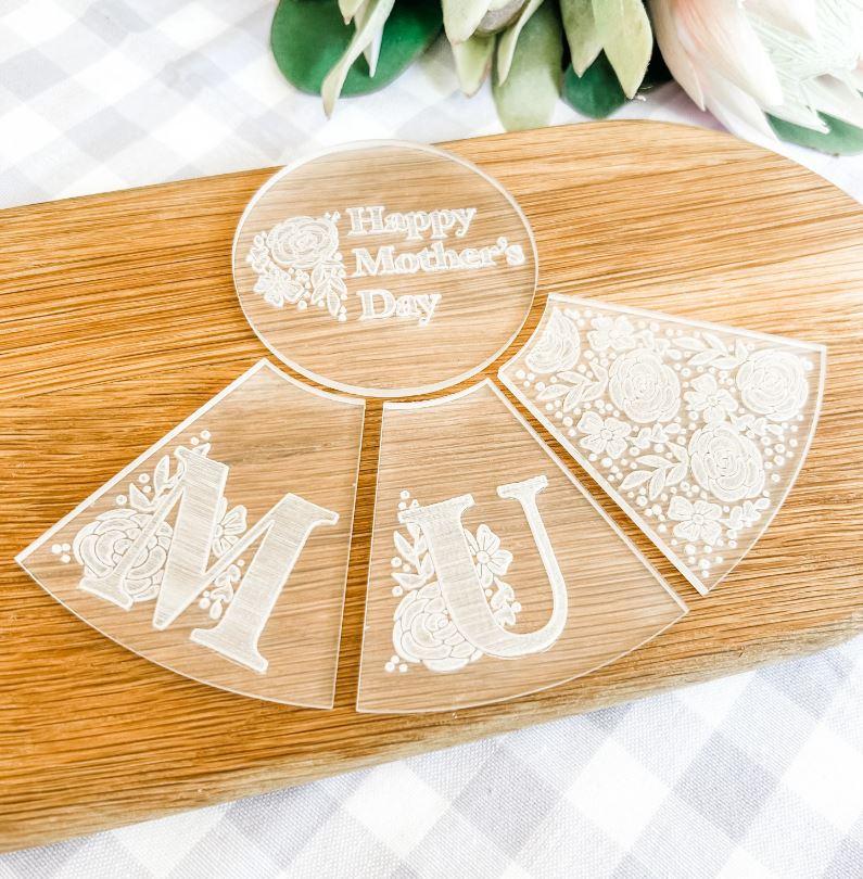 Mum Floral Platter Cookie/Biscuit Cutter & Debosser Set (Bikkie Smalls)