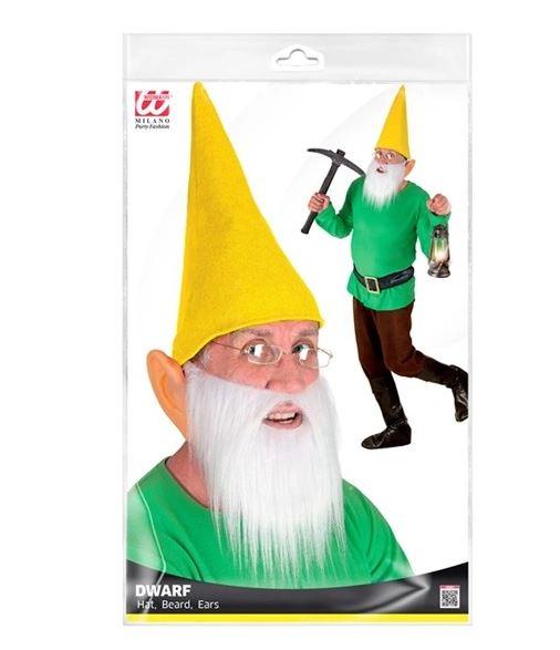 Gnome/Dwarf Costume Set Yellow (Hat Beard & Ears)