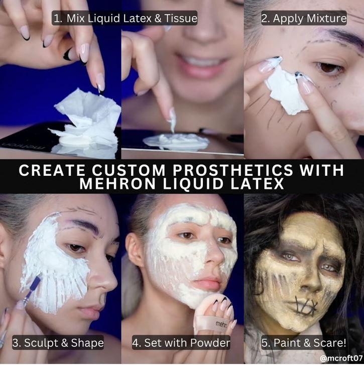 Liquid Latex Light Flesh Colour Mehron Deluxe 270ml Special Effect Adhesive