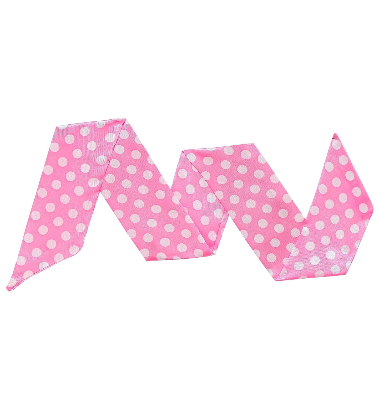 Neck Scarf Satin 1950s Pink With White Polka Dots