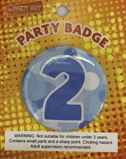 Badge Second Birthday Blue 6cm