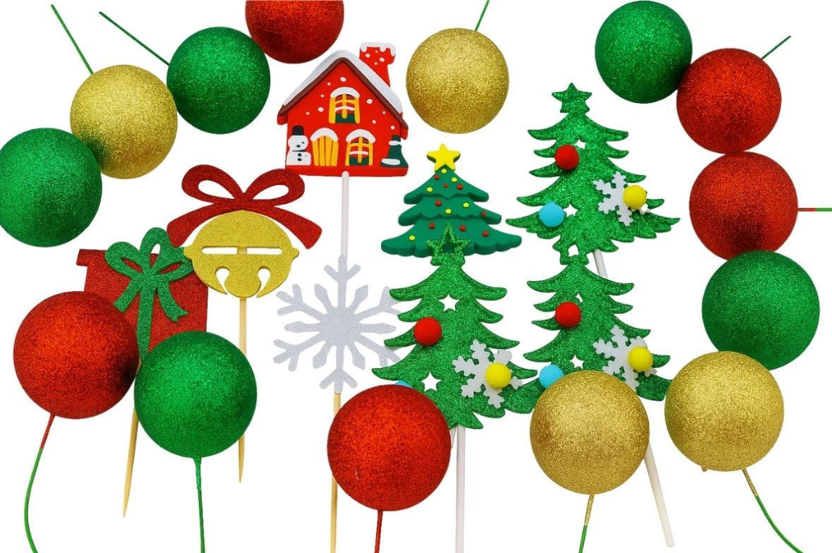 Cake Art Topper Set Merry Christmas Santa Belt Decoration