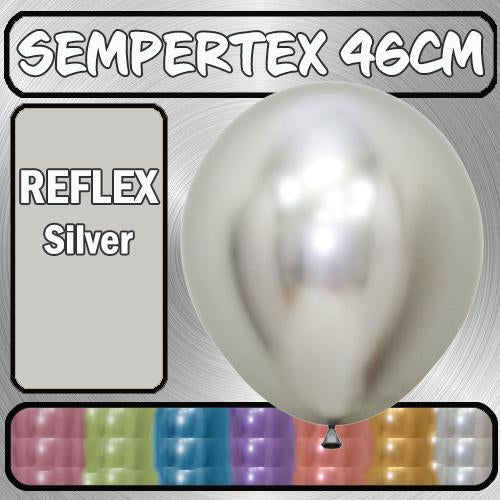 Balloons 46cm Reflex Silver Pk 25