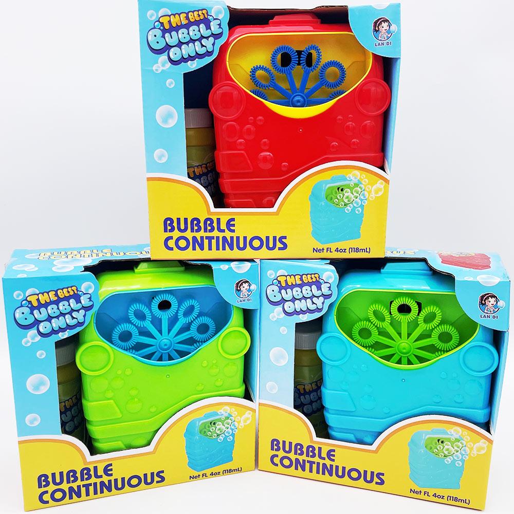 Novelty Toy Auto Bubble Machine With Bubble Mixture (Assorted Colours)