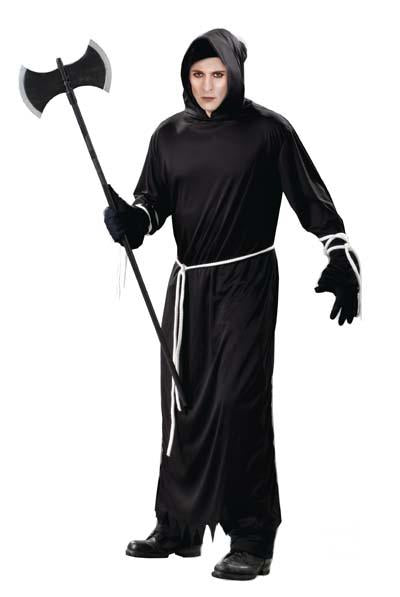 Death Robe With Hood Black With Belt Standard