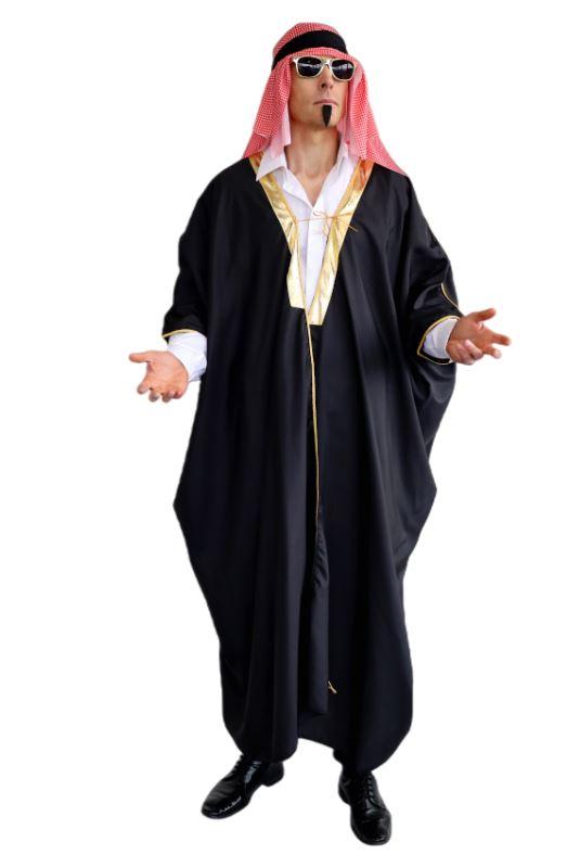 Costume Set Arab Sheikh Black Robe Set One Size