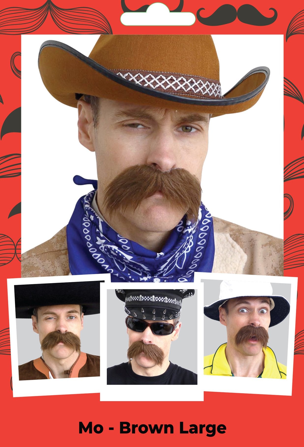 Costume Accessory Moustache Large Brown