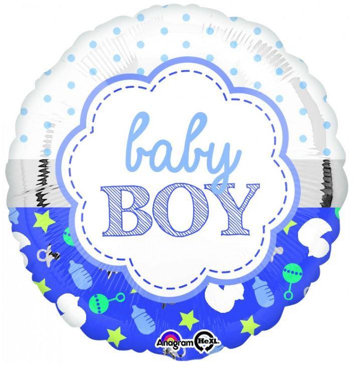 Balloon Foil 45cm Baby Boy Scallop
