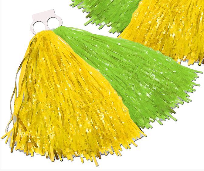 Green & Gold (Yellow) Pom Pom 25cm Aussie Aussie Aussie (One Pom Pom Only)