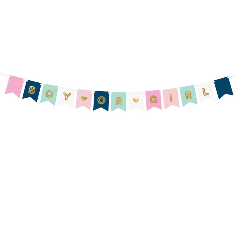 Gender Reveal Banner Baby Boy or Girl 1.75cm Long