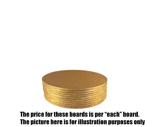 Cake Board MDF Round Gold 5mm 8 Inch