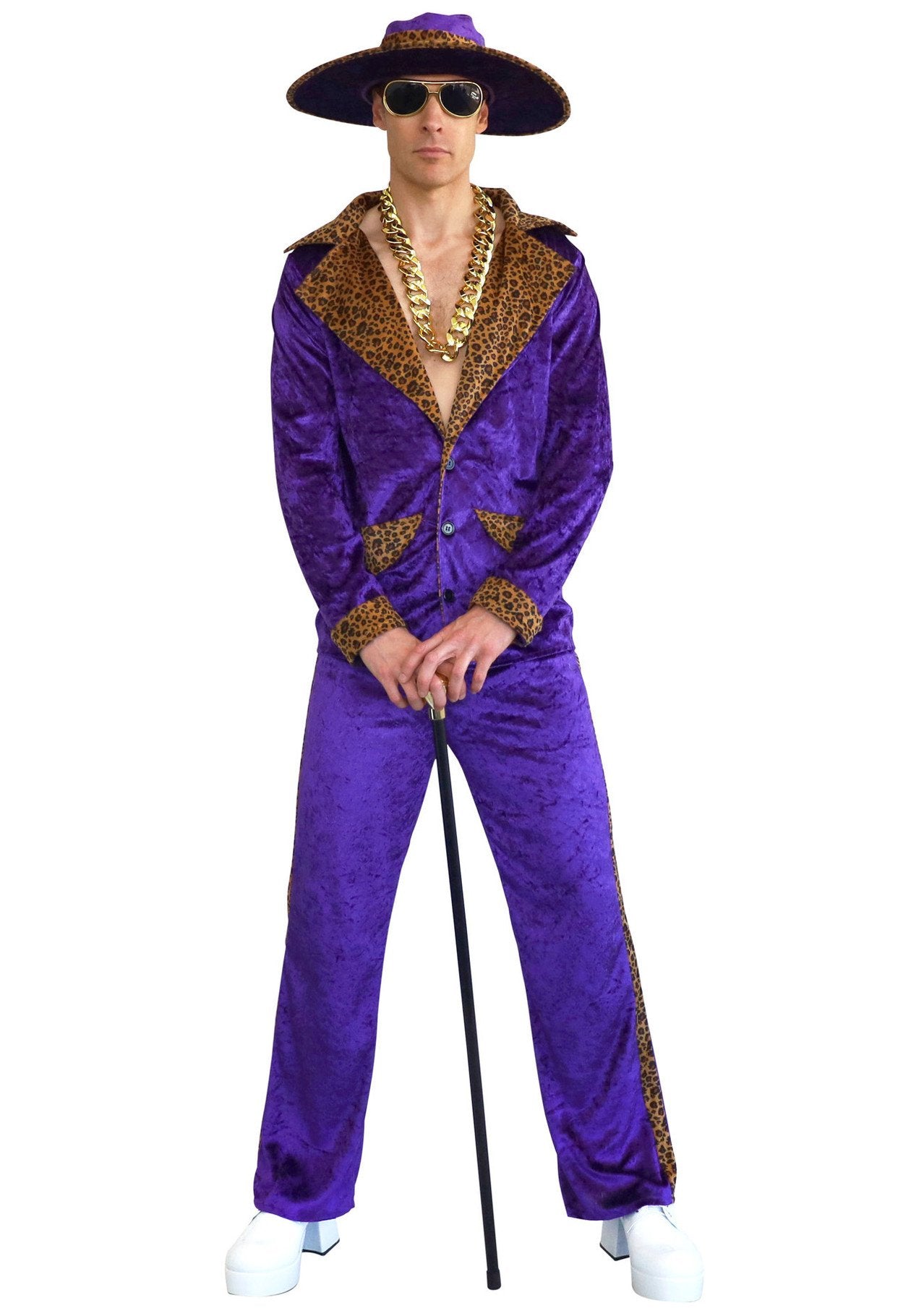 Costume Adult Pimp Suit Purple with Leopard Print