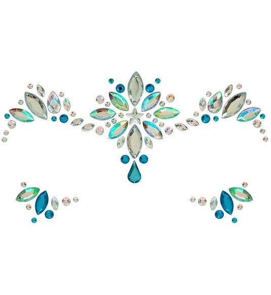 Face Jewels Blue & Diamonds Ice Princess/Fairy Adhesive Costume Accessory
