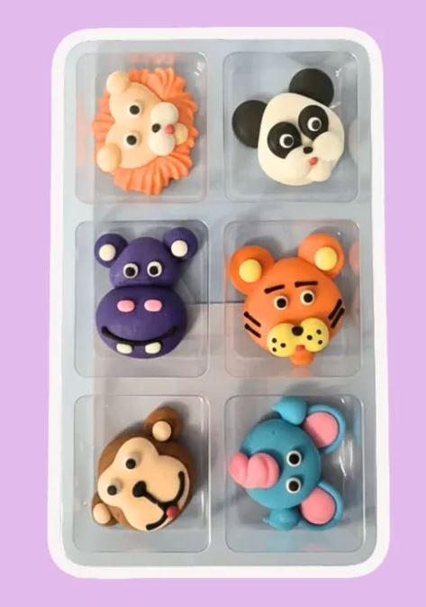 Edible Icing Decorations Safari Animal Pk/6