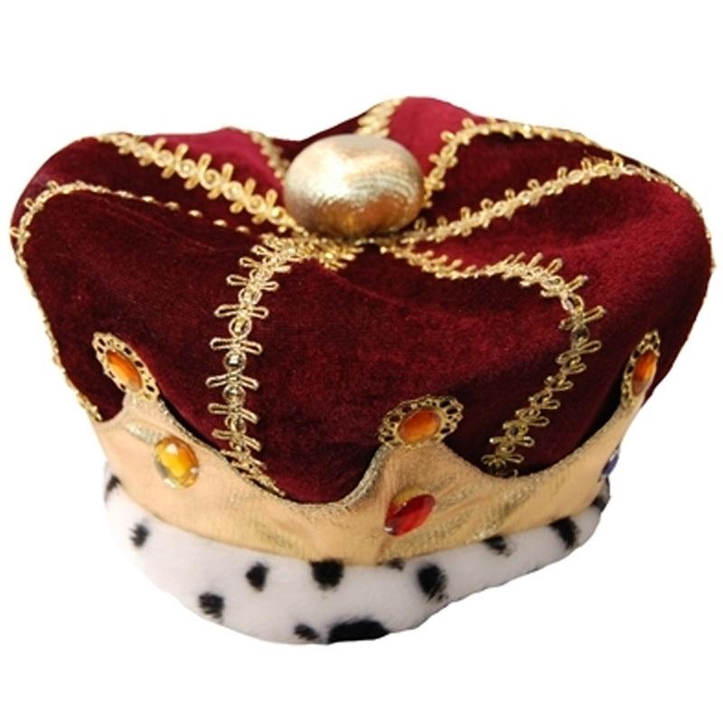 Crown Hat Plush King Red Royal Adult