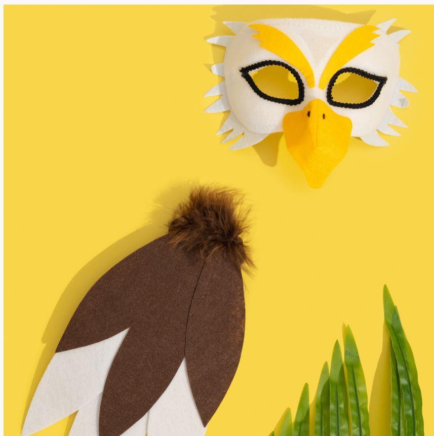 Animal Costume Mask & Tail Set Bird Eagle Bird Deluxe