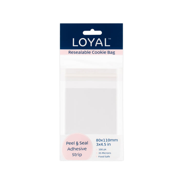 Resealable Cookie/Biscuit Bag 80x110mm Pk 100 35um
