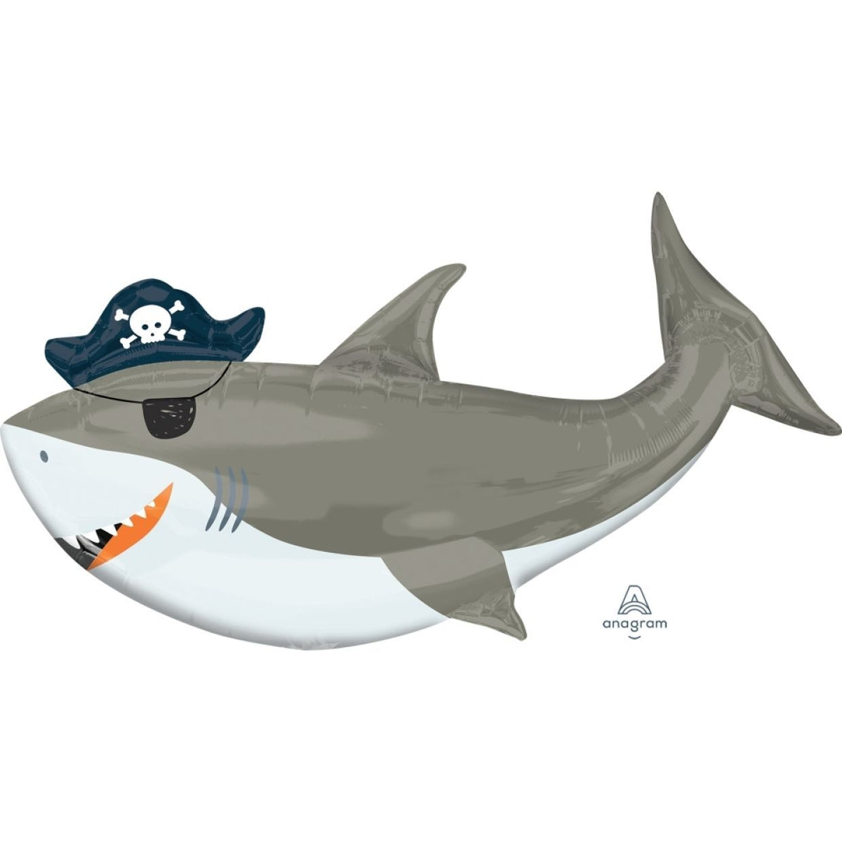 Balloon Foil Super Shape Ahoy Birthday Shark Animal 104cm X 58cm