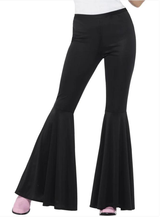 Costume Adult Black Flared Trousers 1970s