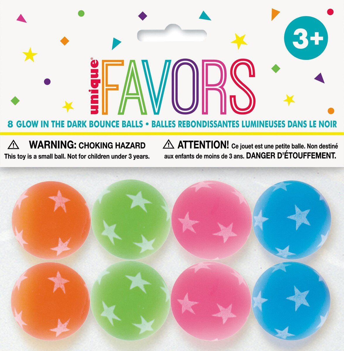 Lucky Dip/ Loot Bag Favours Glow in the Dark Bouncing Balls Pk/8