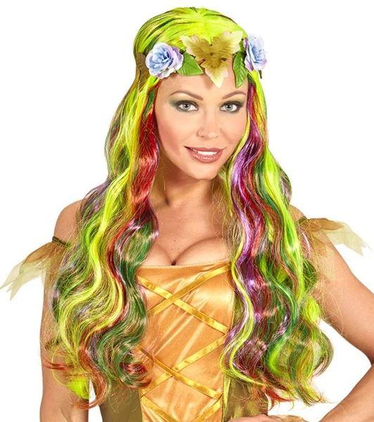 Wig Flower Fairy With Flower Headband Multi Coloured