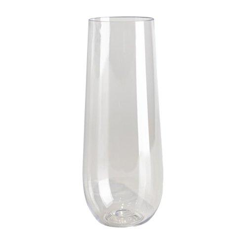 Catering Clear Plastic Stemless Champagne Flutes/Glasses 250ml Pk/6