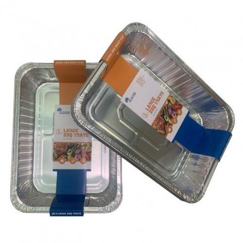 Foil Bbq Tray Large Pk/5 - 367x273x71mm