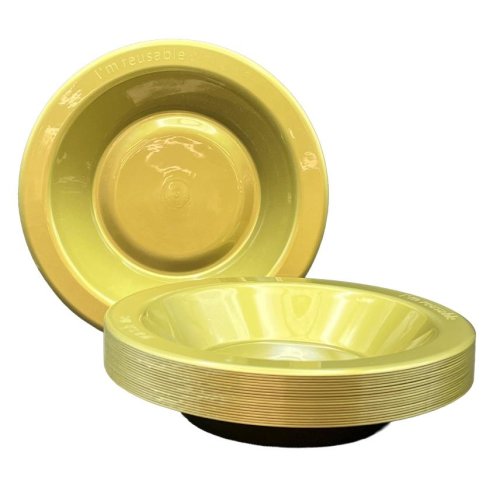 Bowls 18cm Gold Reusable Plastic Pk/20