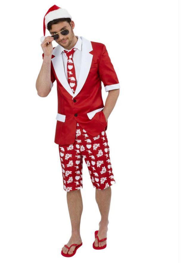 Costume Adult Red Suit Aussie Christmas