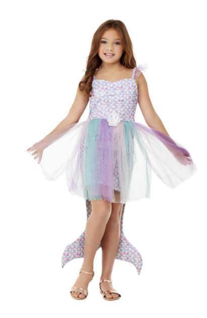 Costume Child Mermaid Large Seashell Style Purple