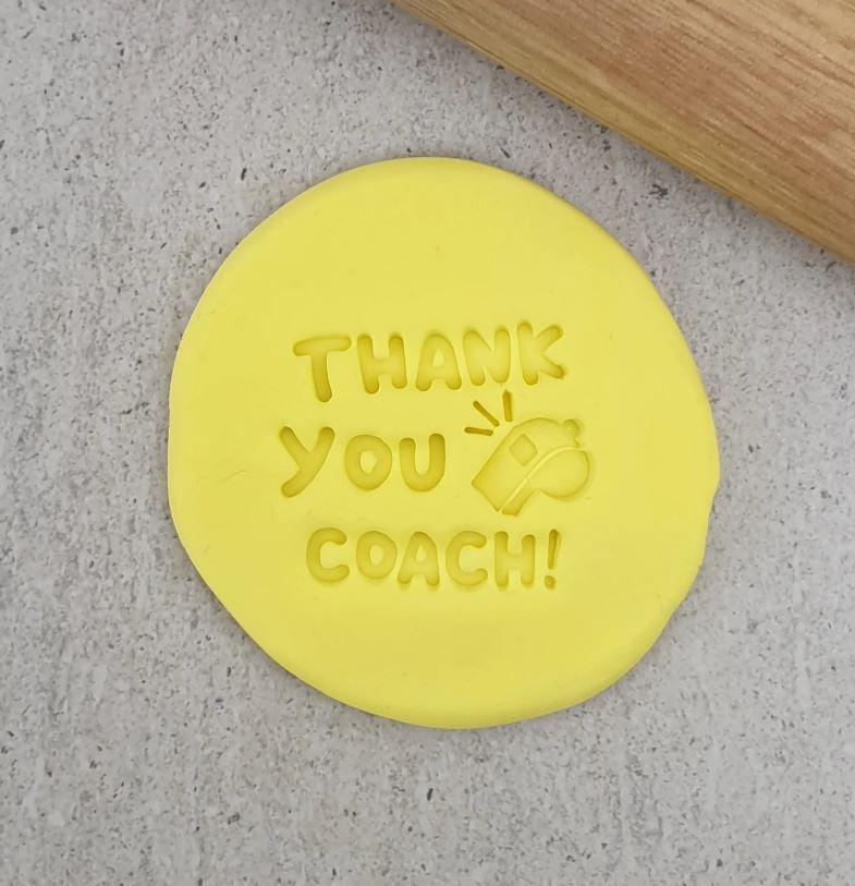 Thank You Coach! (Sports) Cookie/Biscuit Embosser Cutter
