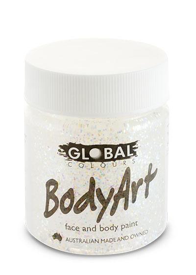 Face Paint Holograhic White Glitter 45ml Tub