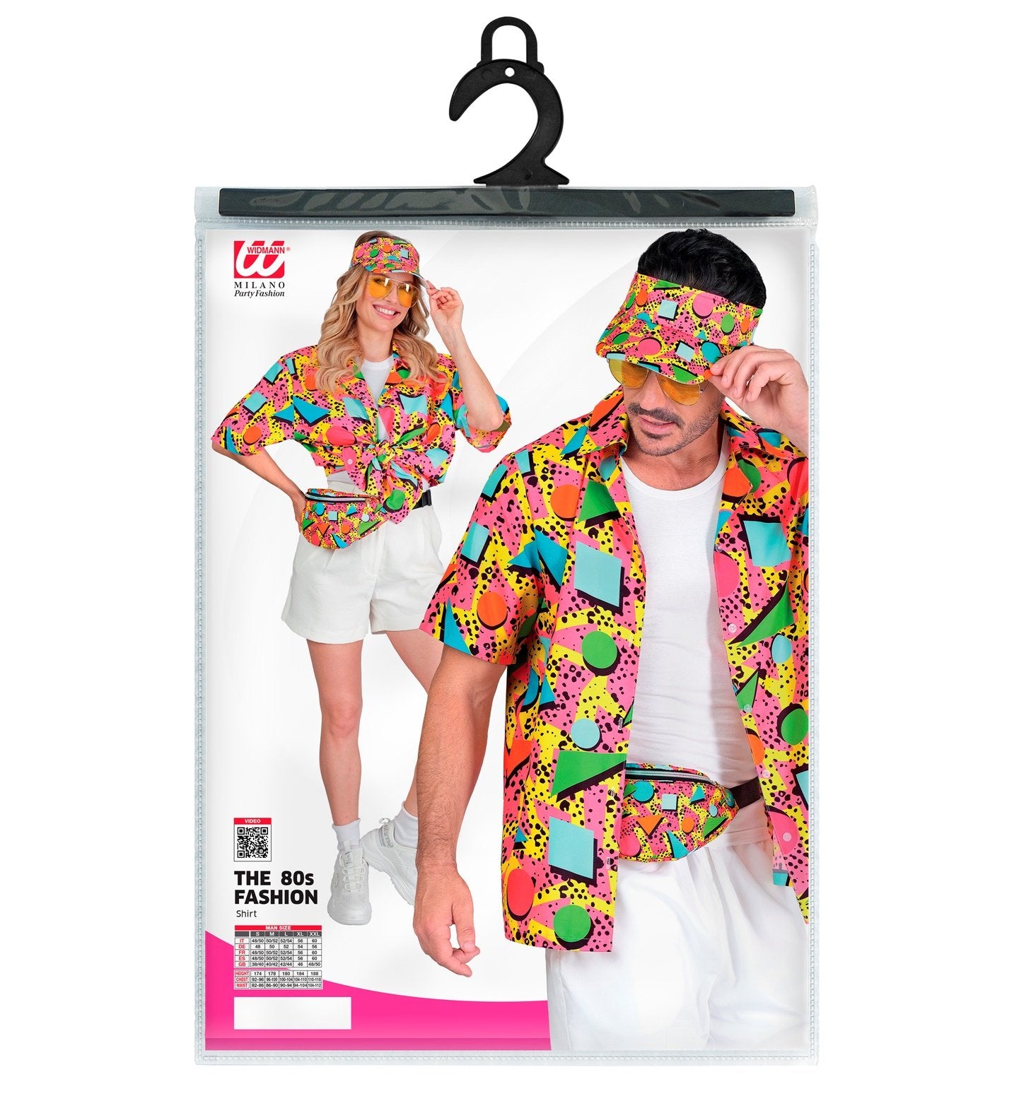 Costume Adult Funky Shirt Geometric Pink 1980s