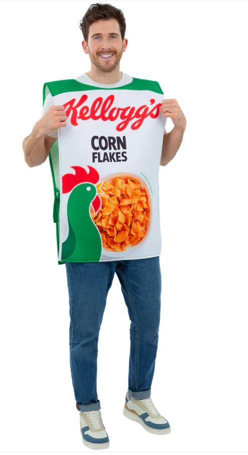 Costume Adult Food Kellogs Corn Flakes Cereal Box Tabard