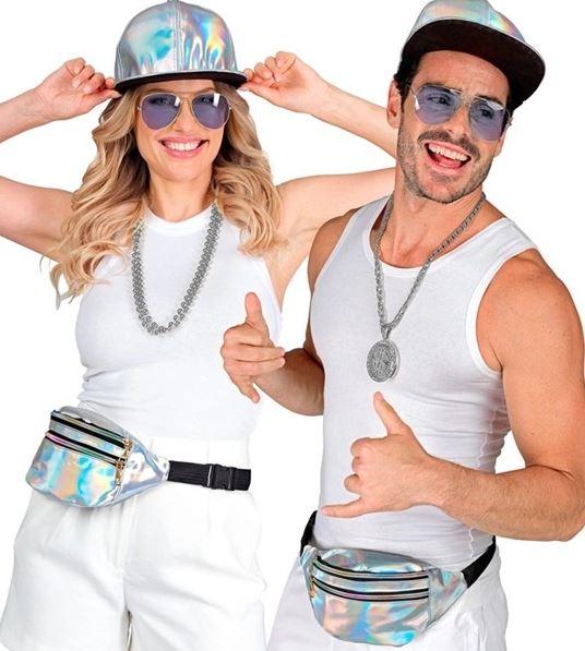 Bum/Belt Bag Silver Holographic Space Galaxy 1980s Costume Accessory