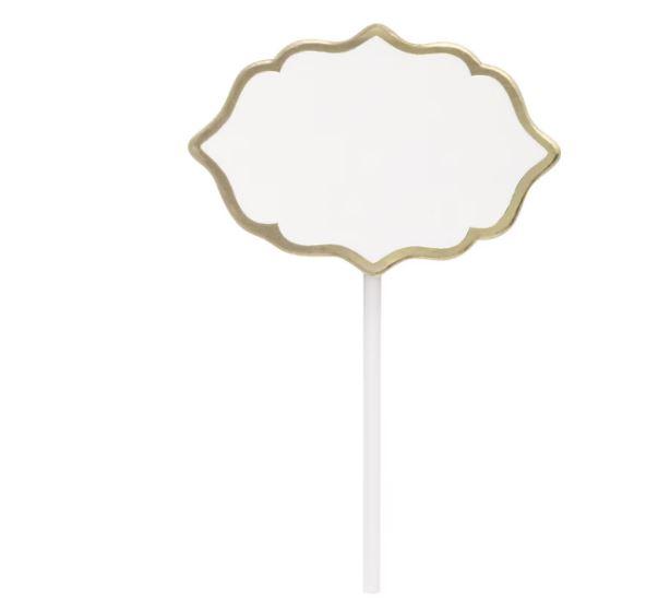 Catering Disposable Charcuterie/Platter Picks/Signs Gold Trim 12cm Pk/20