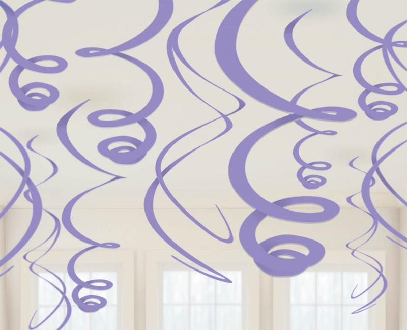 Hanging Decoration Swirls Purple 55.8cm Pk/12