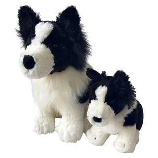 Soft Toy Plush Dog Border Collie Black & White Australian 22cm